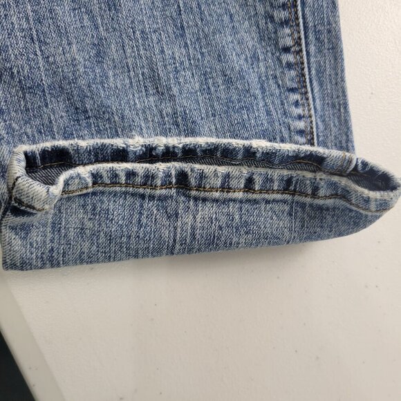 S by Serena Pinch Waist Jeans Womens 28 Button Fly Straight Leg Whiskering USA - Picture 7 of 10